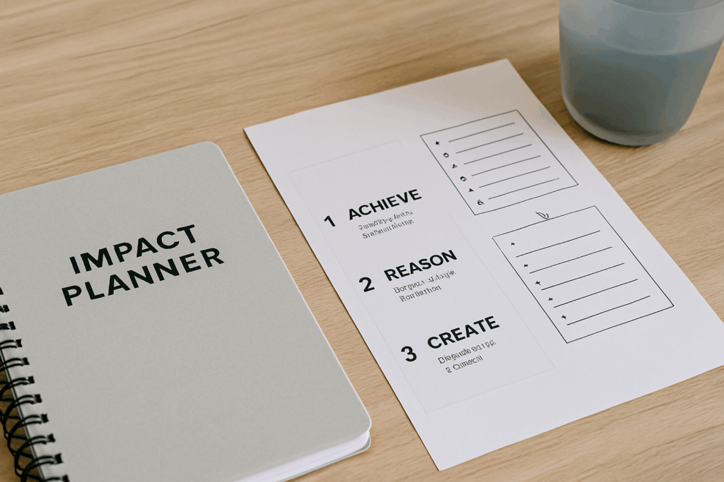 Person planning a 6-week action plan using the ARC framework on a whiteboard